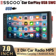 7" Double 2 DIN Car Stereo Radio MP5 Player Touch Screen CarPlay FM USB SWC BT
