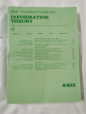 IEEE Transactions on Information Theory Apr 2024, Vol 70 No 4