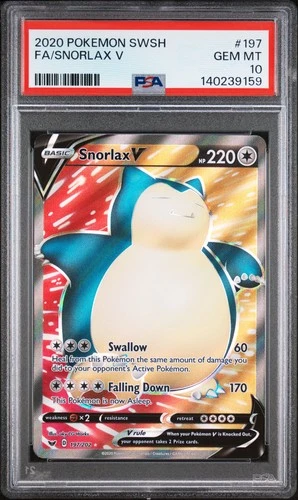 2020 Pokemon Sword & Shield 197 Snorlax Holo PSA 10 140239159