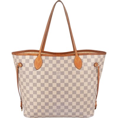 Louis Vuitton Monogram Damier Azur Neverfull MM Shoulder Bag Tasche