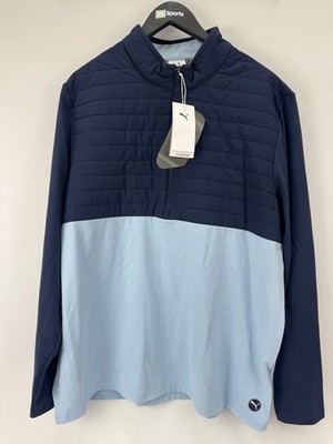 Puma Cloudspun Tech Hybrid Jacke Herren Large Deep Navy Hellblau Full Zip /35396