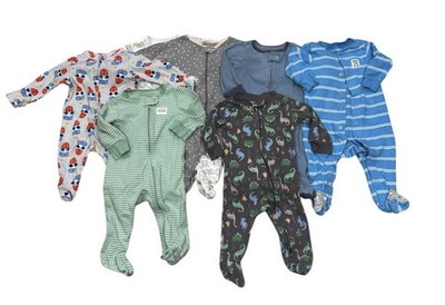 7-Piece Multicolor Cotton Romper Lot 0-6 Months Dinosaur Animal