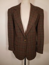 Beautiful Women's Size 14 Sag Harbor Brown Plaid LS Lined Button Blazer Jacket