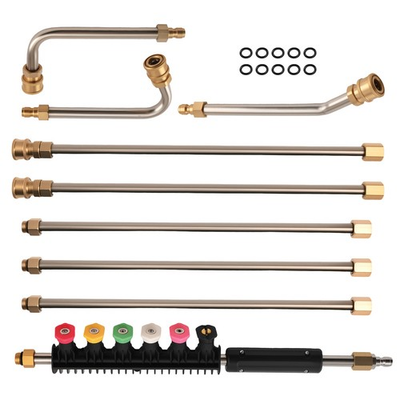 #ad 4000PSI High Pressure Washer Extension Set 6 Wands 97in 6 Nozzles 3 Curved Rods $29.10