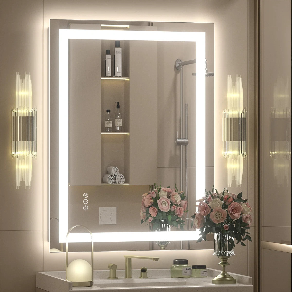NEW Front & Back LED Anti-Fog Tempered Glass Bathroom/Vanity Mirror