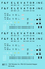 K4 HO Scale Decals F&F Elevator PS-2CD Covered Hopper Black Arnold Nebraska