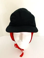 Columbia Medium Trapper Cap Black Five Panel Ear Flap Hat Made in USA Vtg