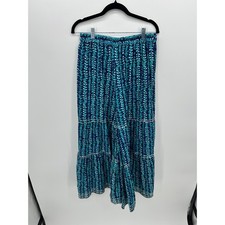 Boho Wid Leg Palooza Pants Size L Floral Gypsy Hippie Festival