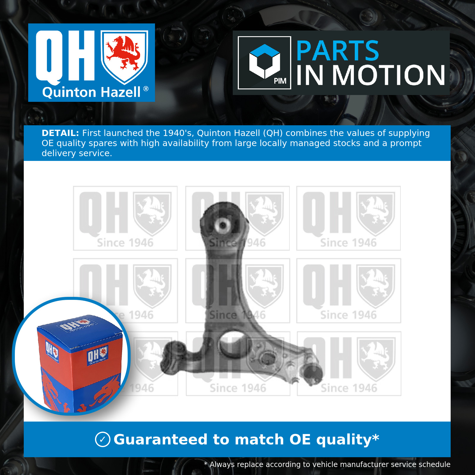 Wishbone / Suspension Arm Front Right QSA1691S Quinton Hazell Track Control New