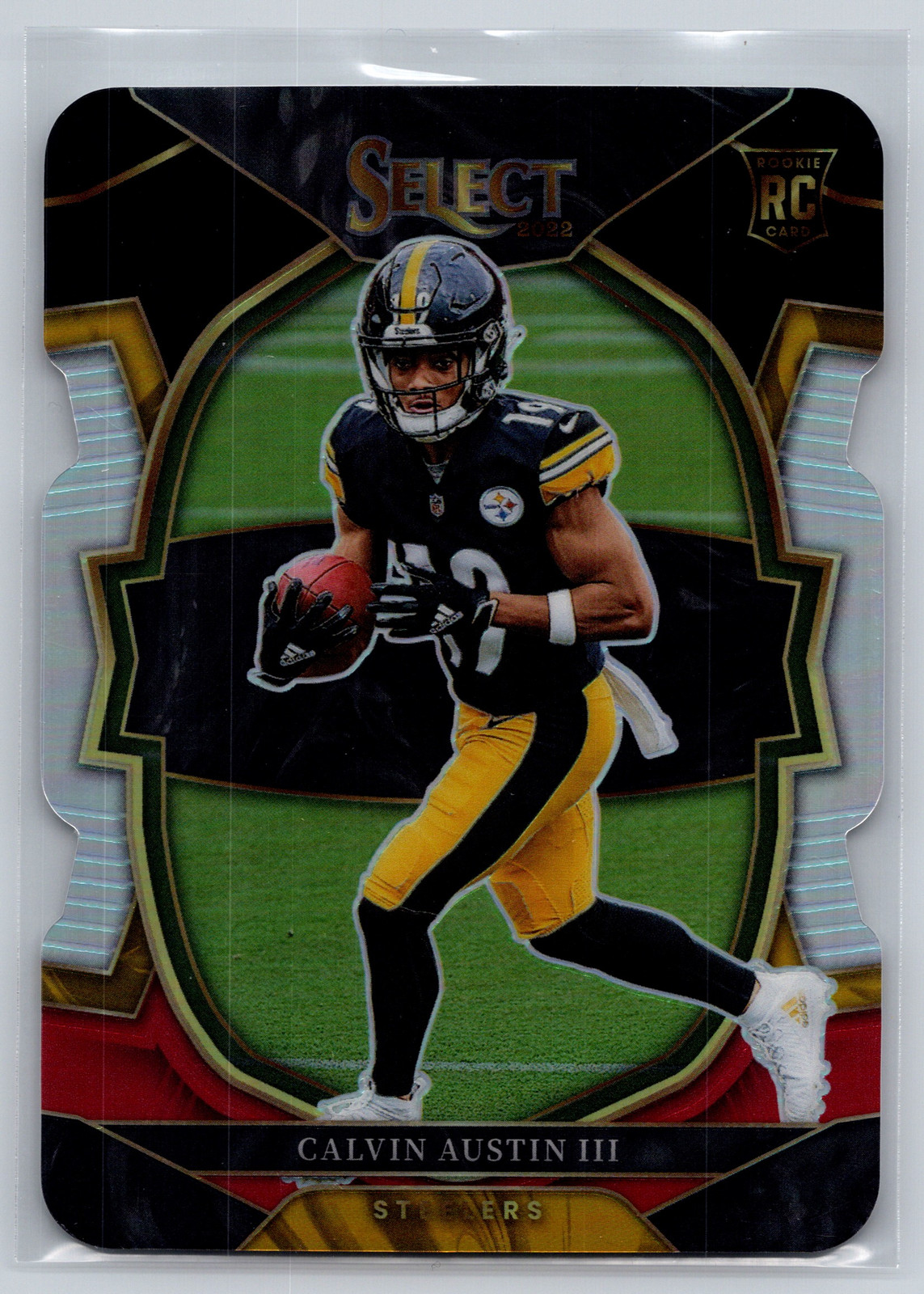 2022 Panini Select #65 Calvin Austin III Black and Red Prizm Die Cut