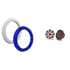 Kicker 45KM84L 8" LED Marine Speakers & 51KLSR88 - 8.8-Inch to 8-Inch LED Ada...