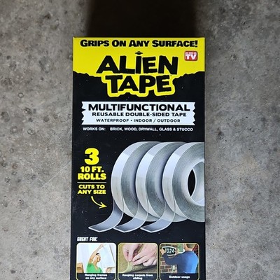 Emson Alien Tape Multifunctional Reusable Double-Sided Tape 3 Rolls 10ft Each