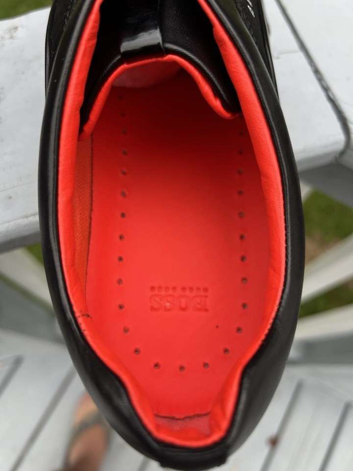 Hugo Boss Racing Trainers Mens Leather Carbon Fibre Sneakers US 12. No ...