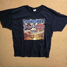 Vintage STYX REO United We Rock Tour 2017 Size XL Black T-Shirt Used