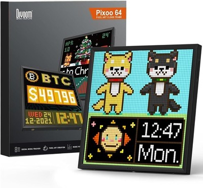 Divoom Pixoo 64 WiFi Pixel Cloud Digital Frame w/ APP Control,64 X 64 LED NEW