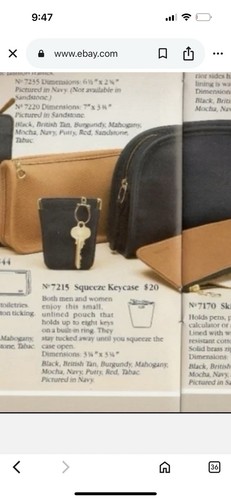 Vintage 1980s Coach Leather Squeeze Key Case Fob #7215 Brown - Picture 3 of 14