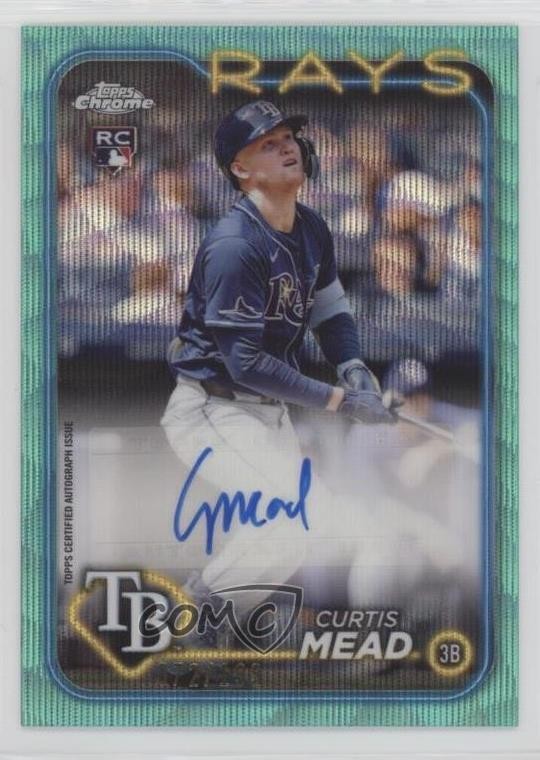 2024 Topps Chrome Update Aqua Wave Refractor /199 Curtis Mead #AC-CME Auto 15cz