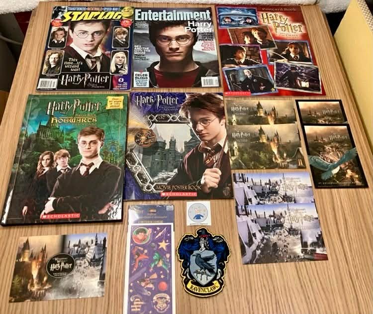 Harry Potter Magazines, Books, Postcards, Stickers, Ravenclaw Patch 14 Item Set