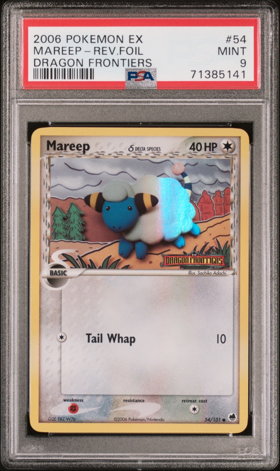 MAREEP REVERSE HOLO 54/101 DRAGON FRONTIERS POKEMON PSA 9