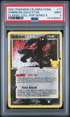 2021 Pokemon Celebrations Umbreon-Gold Star #17 PSA 9 Classic Coll-Pop Series 5