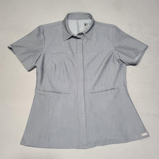 FIGS Scrub Top Womens Small Gray Technical Collection Short Sleeve Nursing