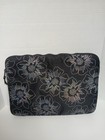 Kate Spade New York Padded Laptop Sleeve Case Black Iridescent Flower Design 13"