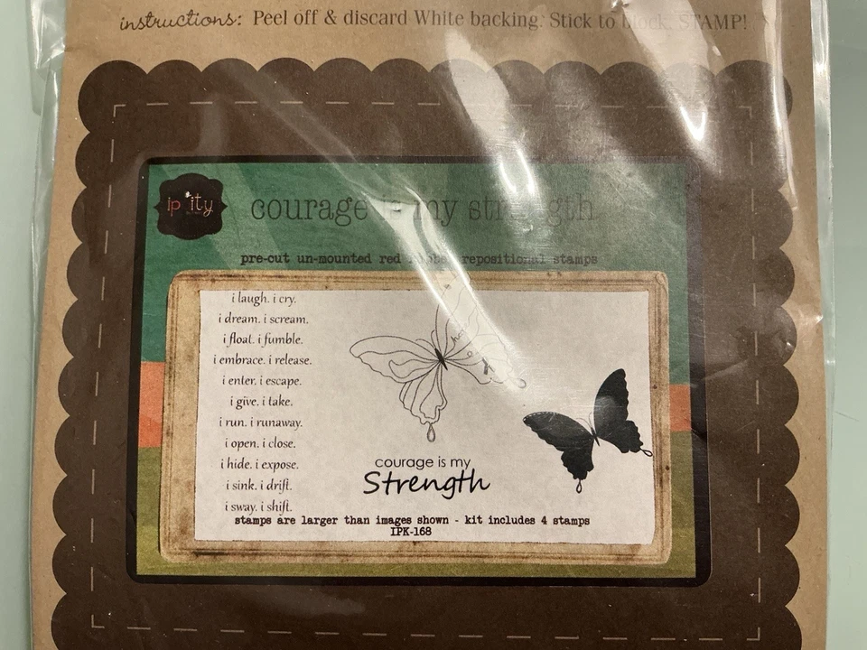 Unity Stamp Company “Courage is my Strength” IPK-168 Rubber Cling Set (Used) - Image 2 of 3