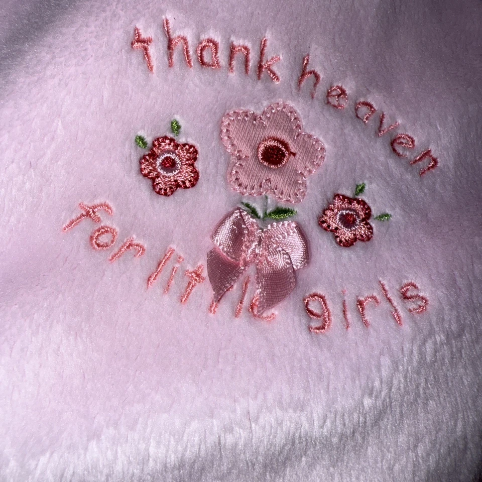 CARTER'S Rosa Gracias al Cielo por Niñas Pequeñas Flores Arco Satinado Manta Bebé Usada en Excelente Condición Foto 4 de 4