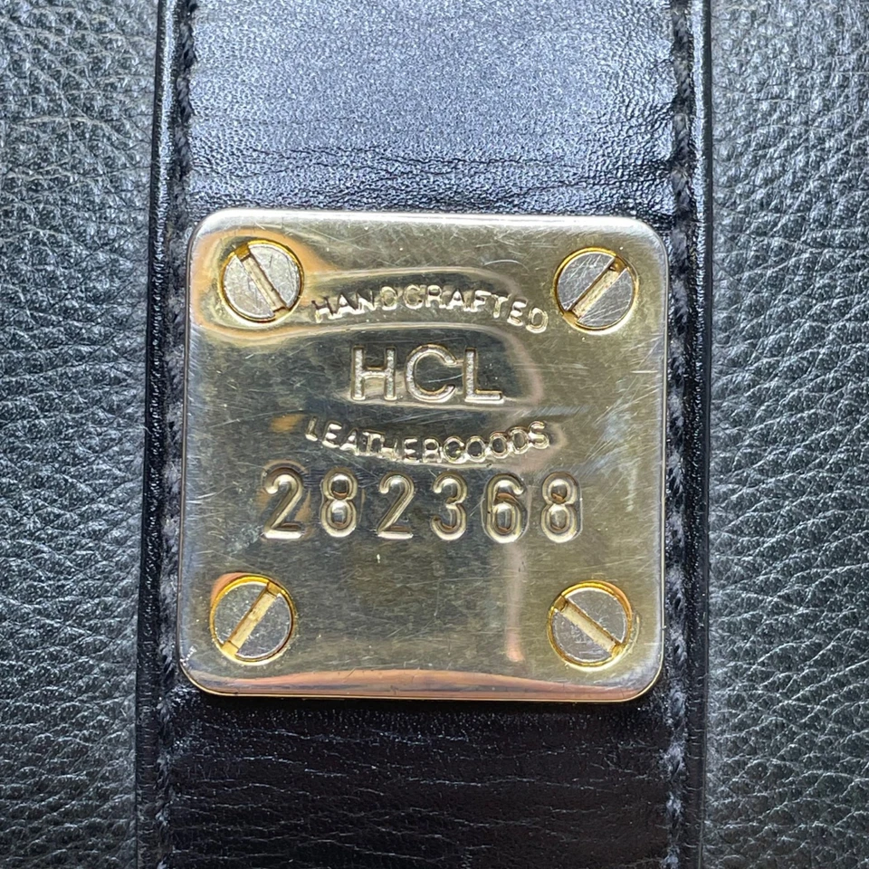 Bolso Bandolera de Hombro HCL para Mujer Cuero Negro Acentos Dorados Artesanal Foto 4 de 4