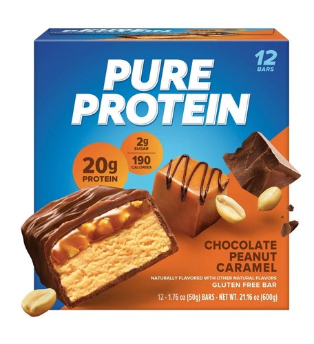 Pure Protein Bars - Chocolate Peanut Caramel - 20g Protein - 4 Ct. Exp-12/2025