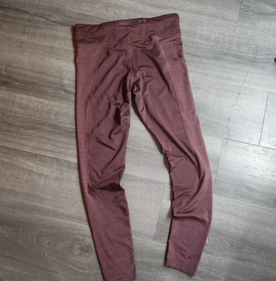 Nike Dri Fit Leggings Women M Purple Back Runner's Pocket Athletic Sport Workout