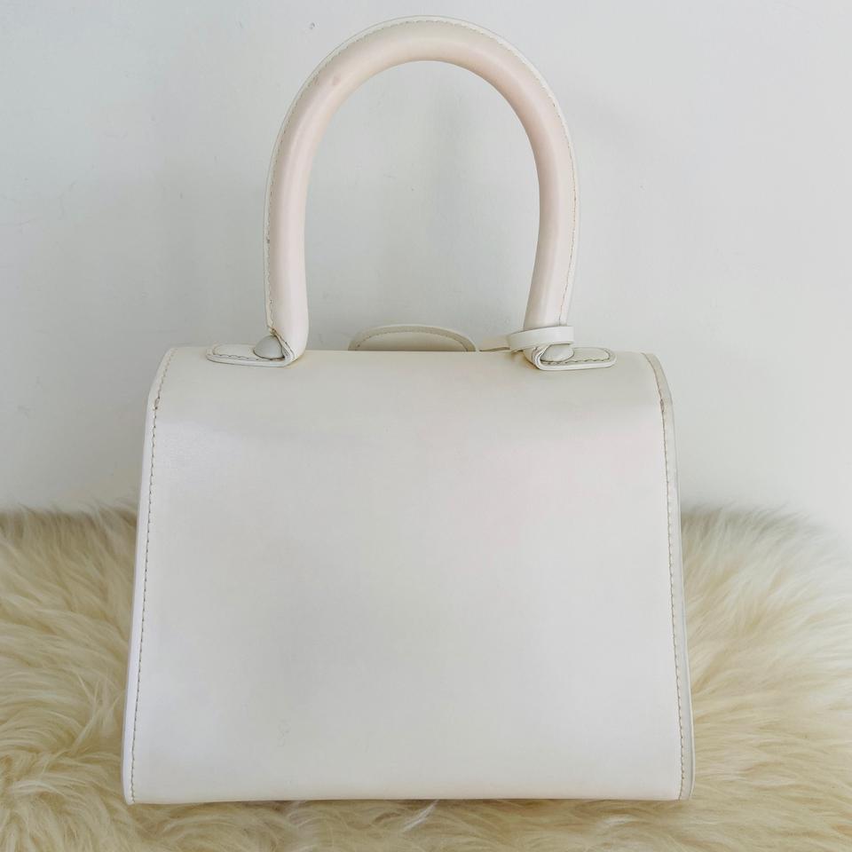 DELVAUX Box Calfskin MM Brillant Satchel Ivory 1263952