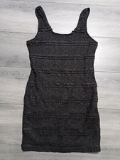 Forever 21 Dress Adult Womens Junior Large Black Crochet Lace Lined Mini