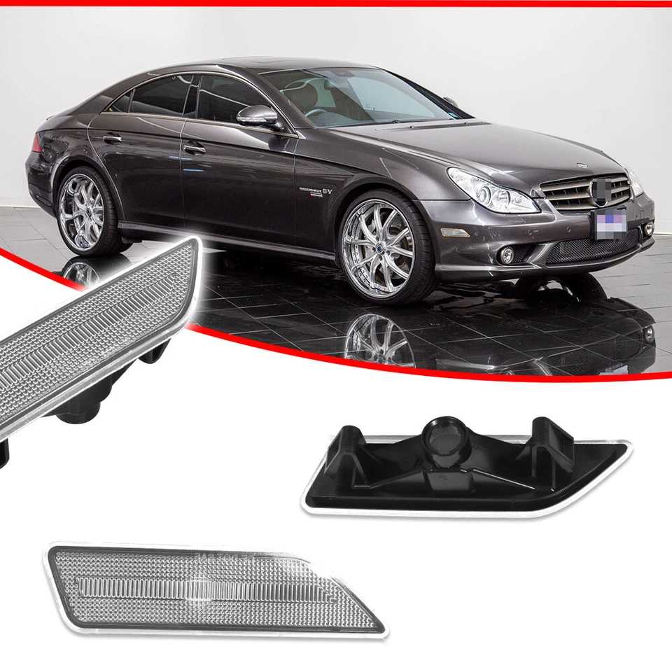 Luz de señalización delantera transparente para 06-11 Mercedes Clase CLS W219 CLS550 CLS63 AMG Foto 2 de 4