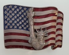 Buckles Of America Masterpiece Collection BA-276 US Flag W Lady Liberty Buckle