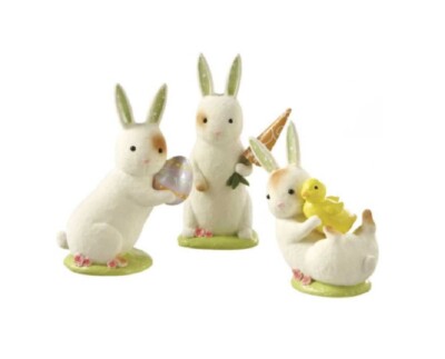 Midwest CBK Large Flocked Resin Bunny Easter Decorations Figurines