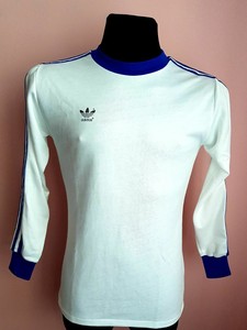 ADIDAS JERSEY LONG SLEEVE VINTAGE RARE MADE IN WEST GERMANY WHITE CLASSIC  SOCCER | eBay