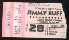 Vintage 1980 Jimmy Buffett JD Souther Concert Ticket Stub Norman OK