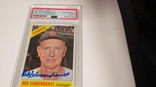 1965 Topps Red Schoendienst Signed Baseball Card PSA Certified