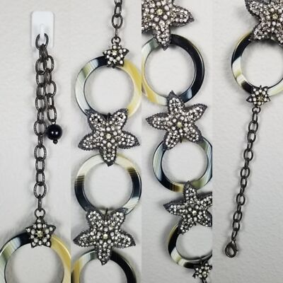 Vintage Y2K 90s Rhinestone Starfish Under the Sea Chain  display picture 1