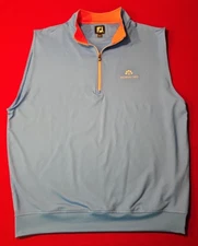 Footjoy FJ Vest Mens Large 1/4 Zip Sleeveless Golf Light Blue Hackberry Creek