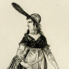 Mode Théâtre Costume Merveilleuse Chapeau - Eau forte originale XIXe