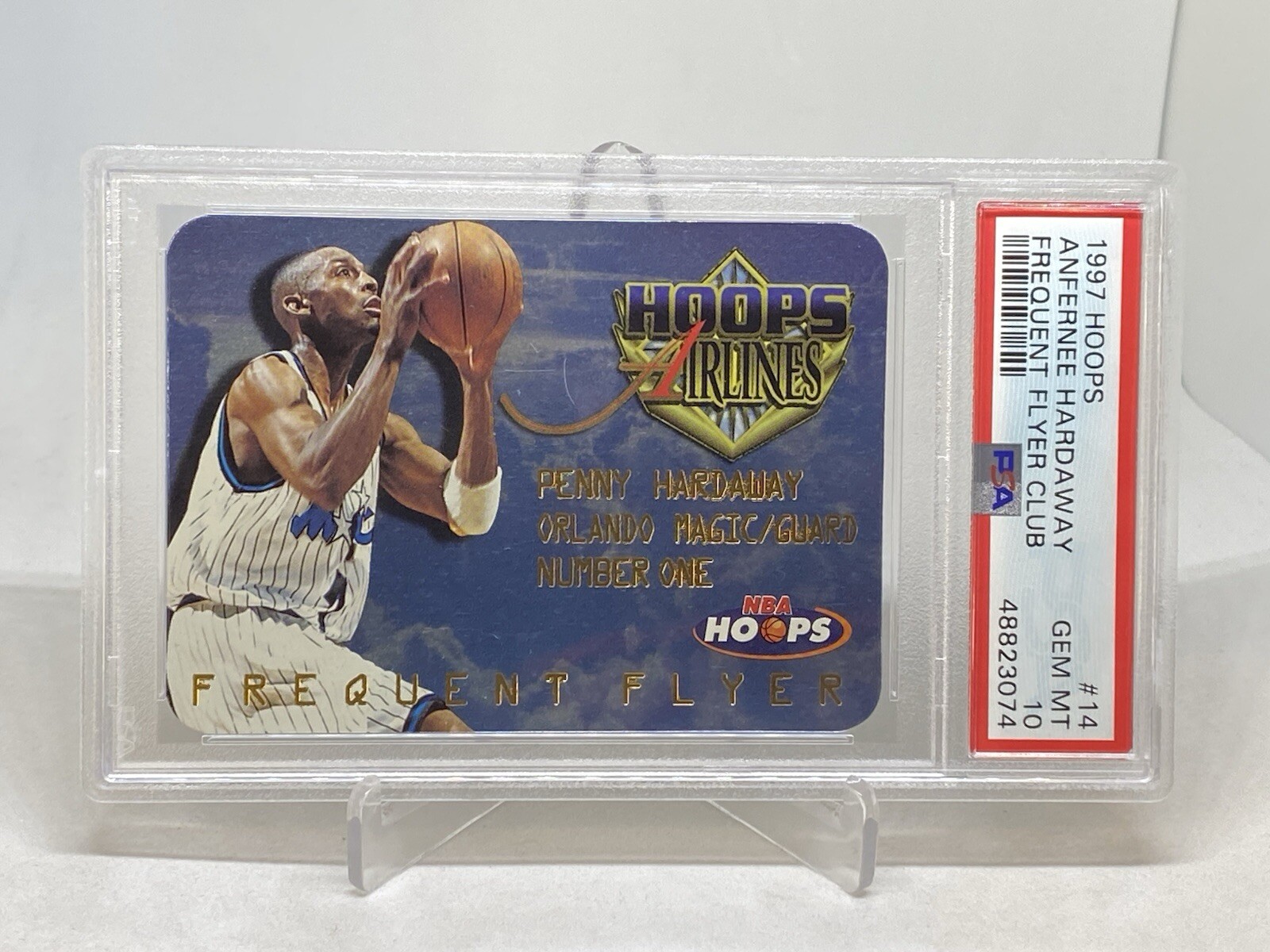 1997 Hoops Frequent Flyer Club #14 Anfernee Hardaway Magic PSA 10 GEM MINT POP 7