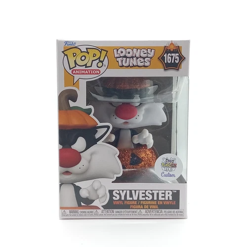 Custom Diamond Funko Pop Sylvester 1675 + Protector Looney Tunes Halloween