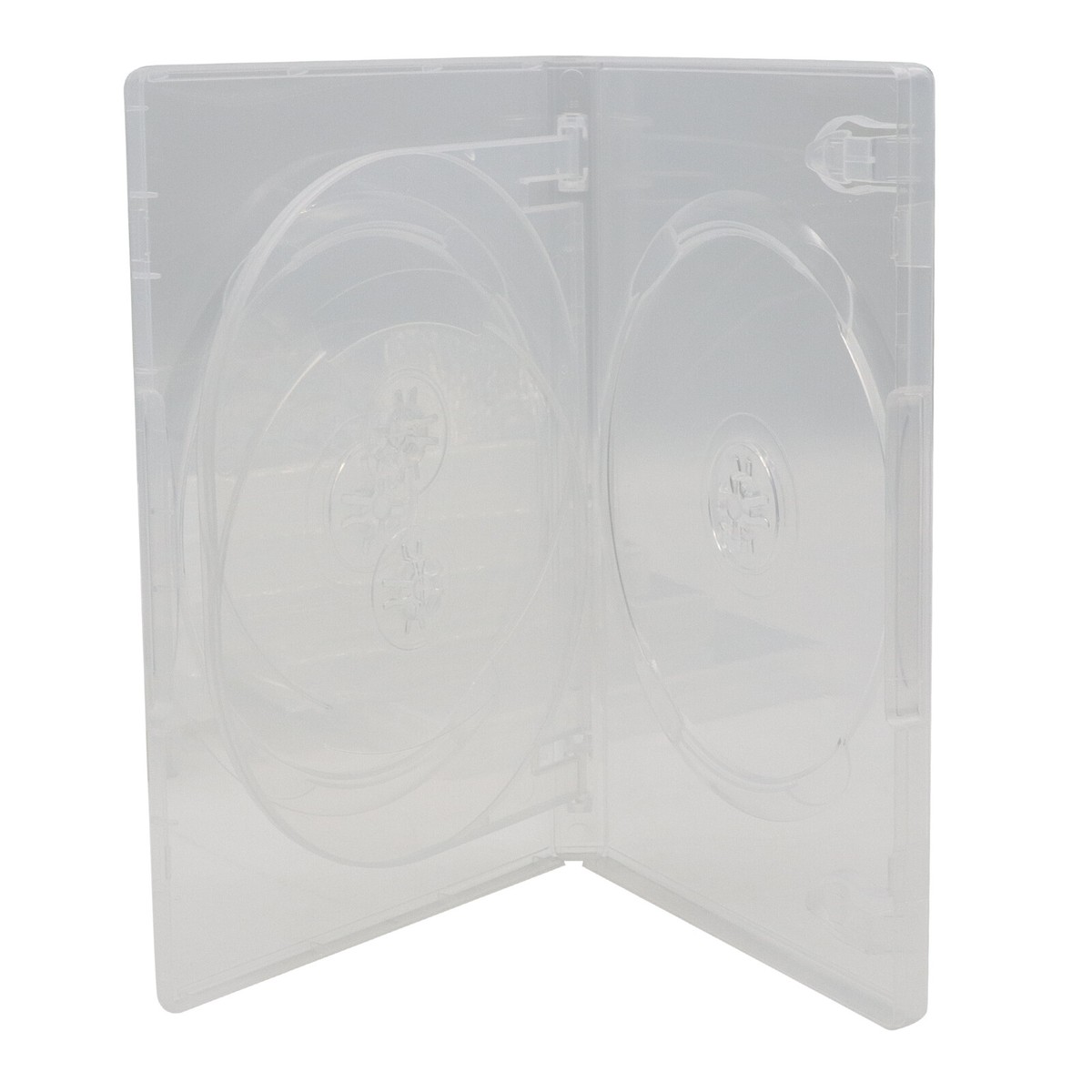1PC 4-Disc DVD Case 14mm Standard Inner Hinge Tray Clear