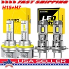 4PCS H15+H7 COMBO LED HEADLIGHT BULBS KIT HIGH LOW BEAM BRIGHT WHITE 6500K USA