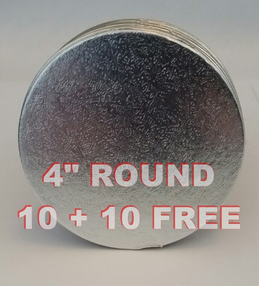 4" ROUND SILVER THIN CUT EDGE cake boards cards sugarcraft culpitt