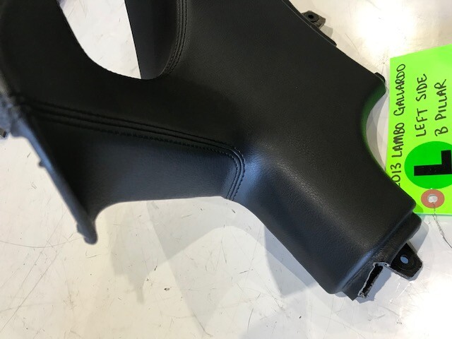 13 LAMBORGHINI GALLARDO LP560 OEM LEFT BLACK LEATHER B-PILLAR TRIM 408867295