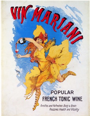 Vin Mariani French Tonic Wine By Cheret Vintage Art Nouveau Poster
