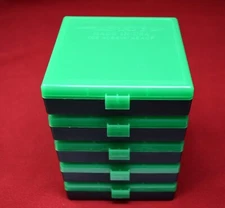 5 x AMMO BOXES GREEN 100 Round 40 S&W / 45 ACP - FREE SHIPPING